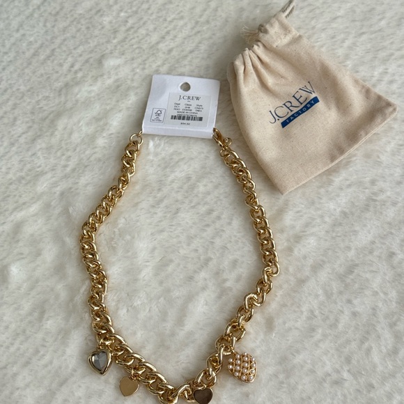 J. Crew Gold Necklace with Heart Charms - Picture 6 of 6